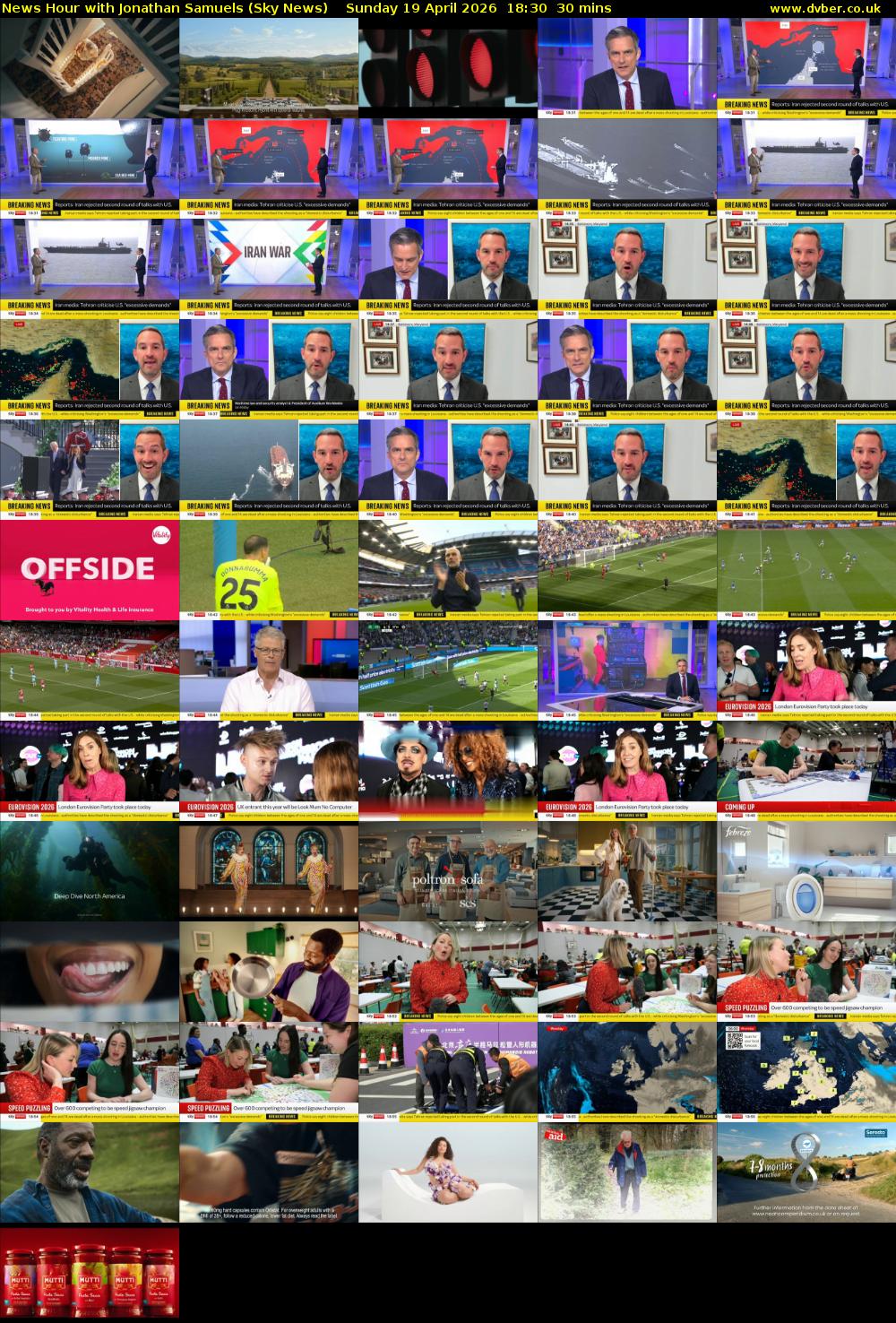 News Hour with Jonathan Samuels (Sky News) Sunday 19 April 2026 18:30 - 19:00