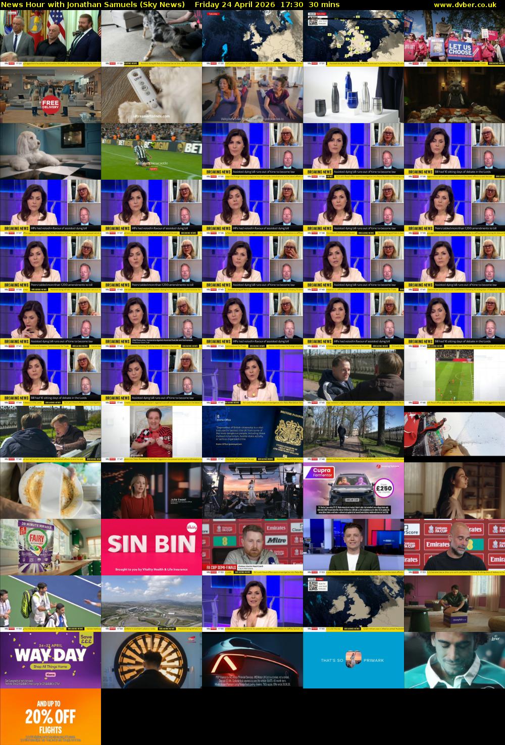 News Hour with Jonathan Samuels (Sky News) Friday 24 April 2026 17:30 - 18:00