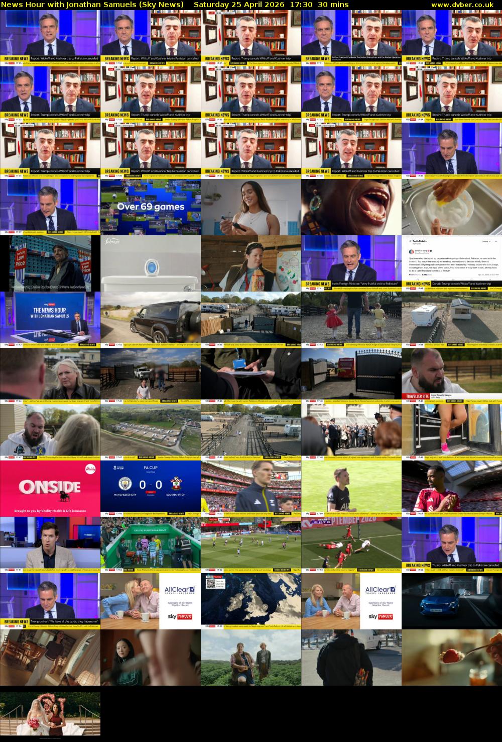 News Hour with Jonathan Samuels (Sky News) Saturday 25 April 2026 17:30 - 18:00