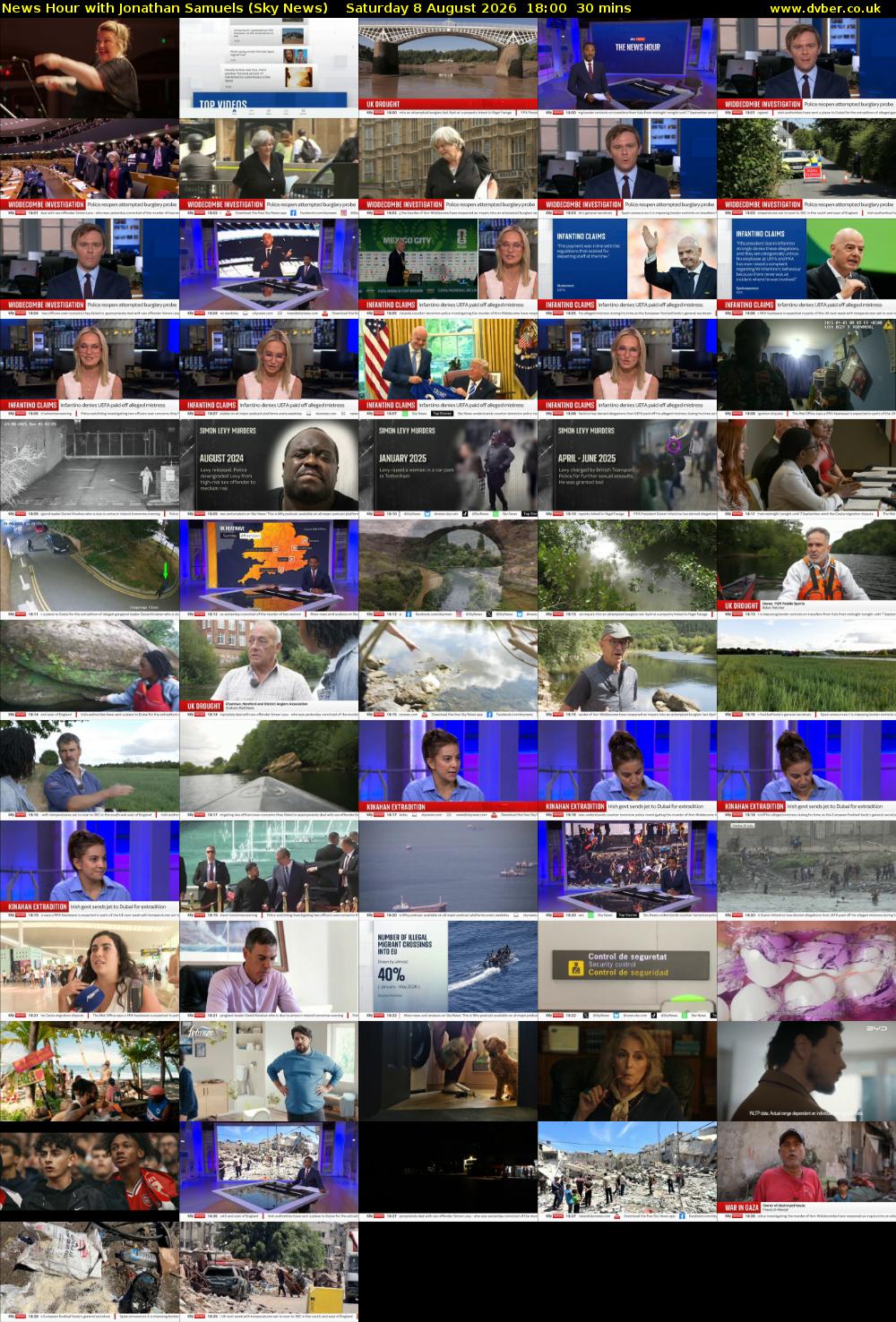 News Hour with Jonathan Samuels (Sky News) Saturday 8 August 2026 18:00 - 18:30