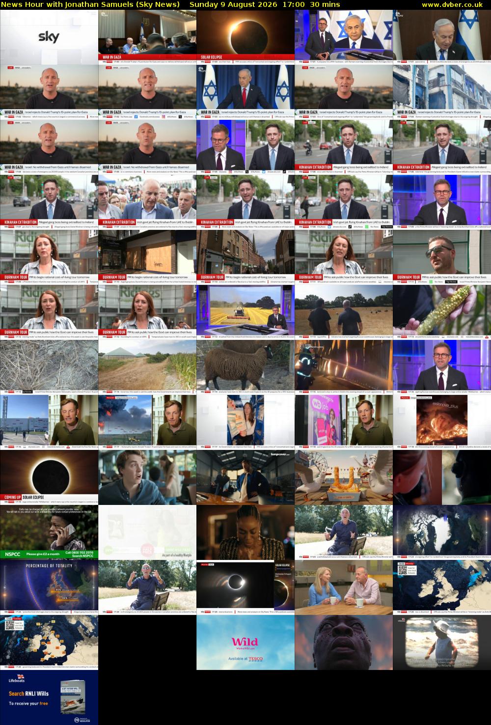 News Hour with Jonathan Samuels (Sky News) Sunday 9 August 2026 17:00 - 17:30