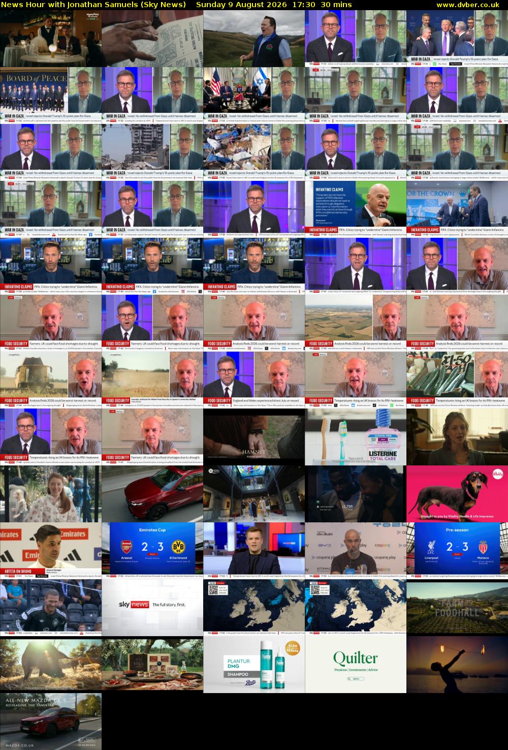 News Hour with Jonathan Samuels (Sky News) Sunday 9 August 2026 17:30 - 18:00
