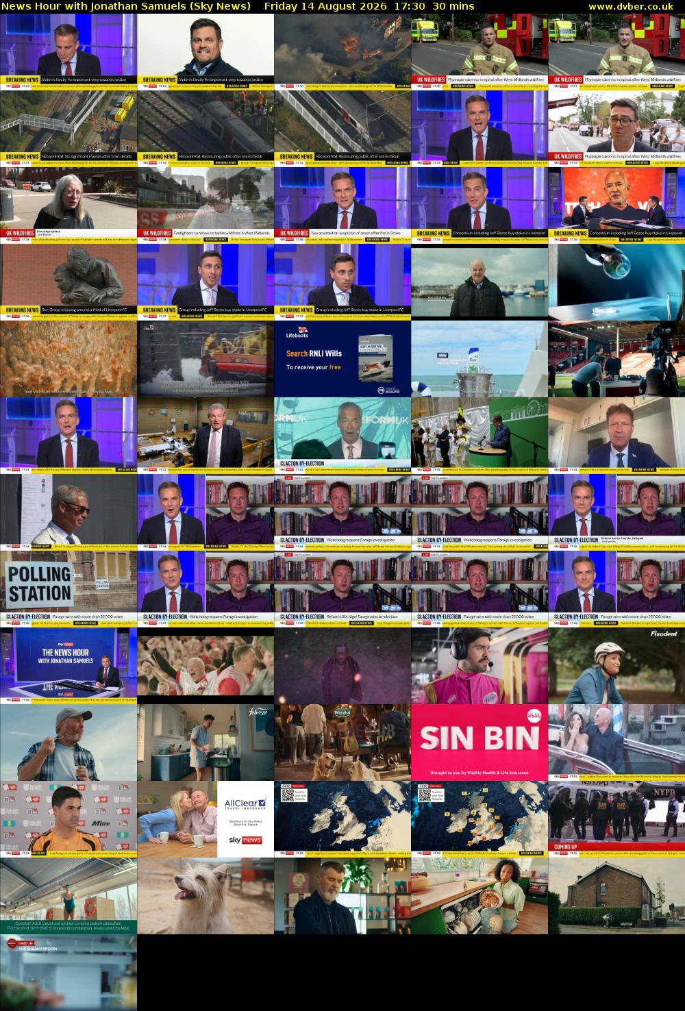 News Hour with Jonathan Samuels (Sky News) Friday 14 August 2026 17:30 - 18:00