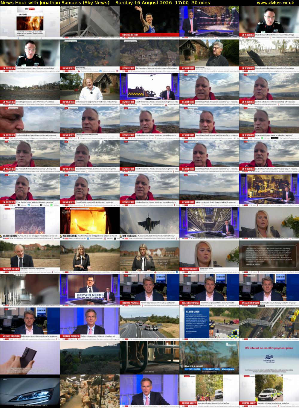 News Hour with Jonathan Samuels (Sky News) Sunday 16 August 2026 17:00 - 17:30