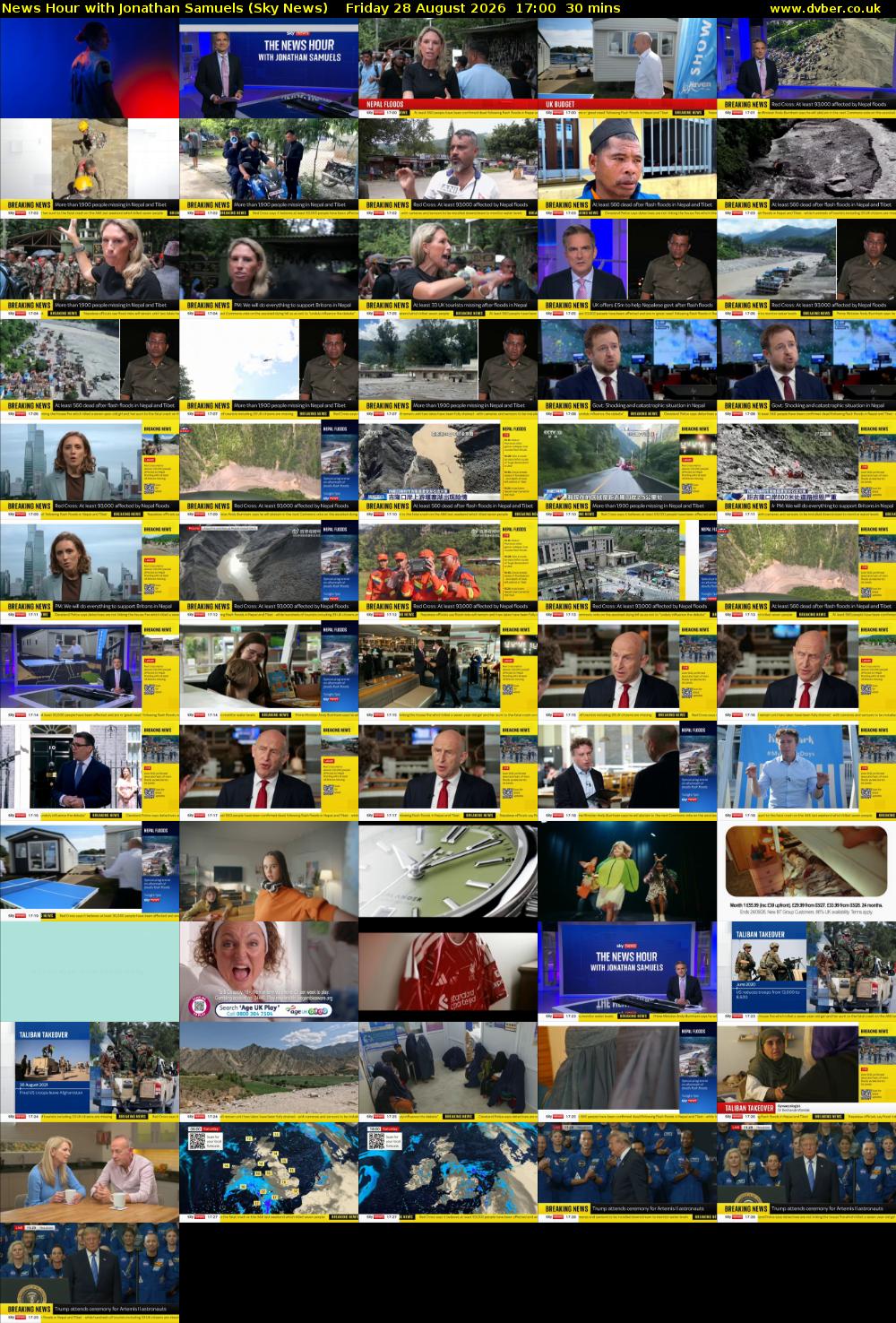 News Hour with Jonathan Samuels (Sky News) Friday 28 August 2026 17:00 - 17:30