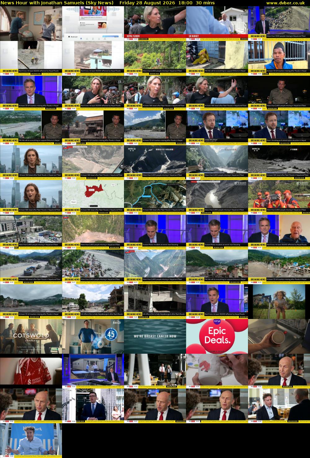 News Hour with Jonathan Samuels (Sky News) Friday 28 August 2026 18:00 - 18:30
