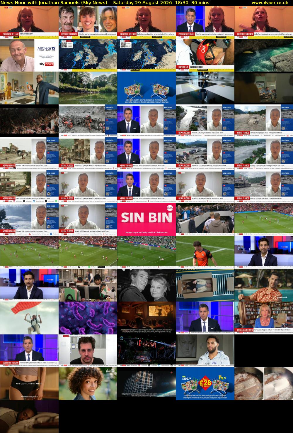 News Hour with Jonathan Samuels (Sky News) Saturday 29 August 2026 18:30 - 19:00