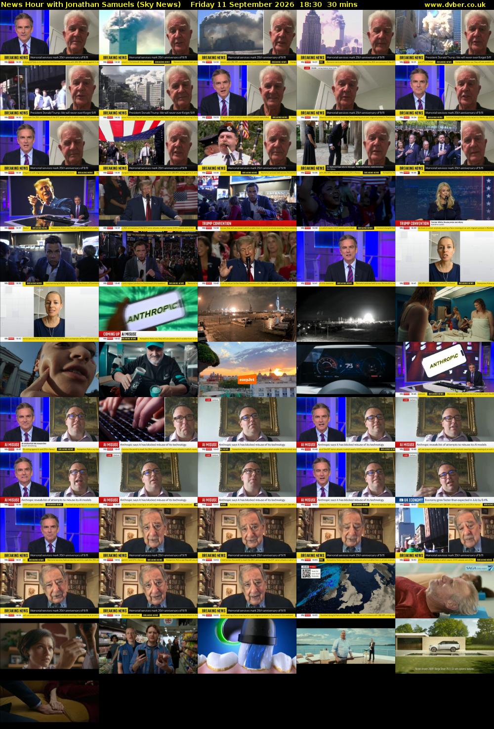 News Hour with Jonathan Samuels (Sky News) Friday 11 September 2026 18:30 - 19:00