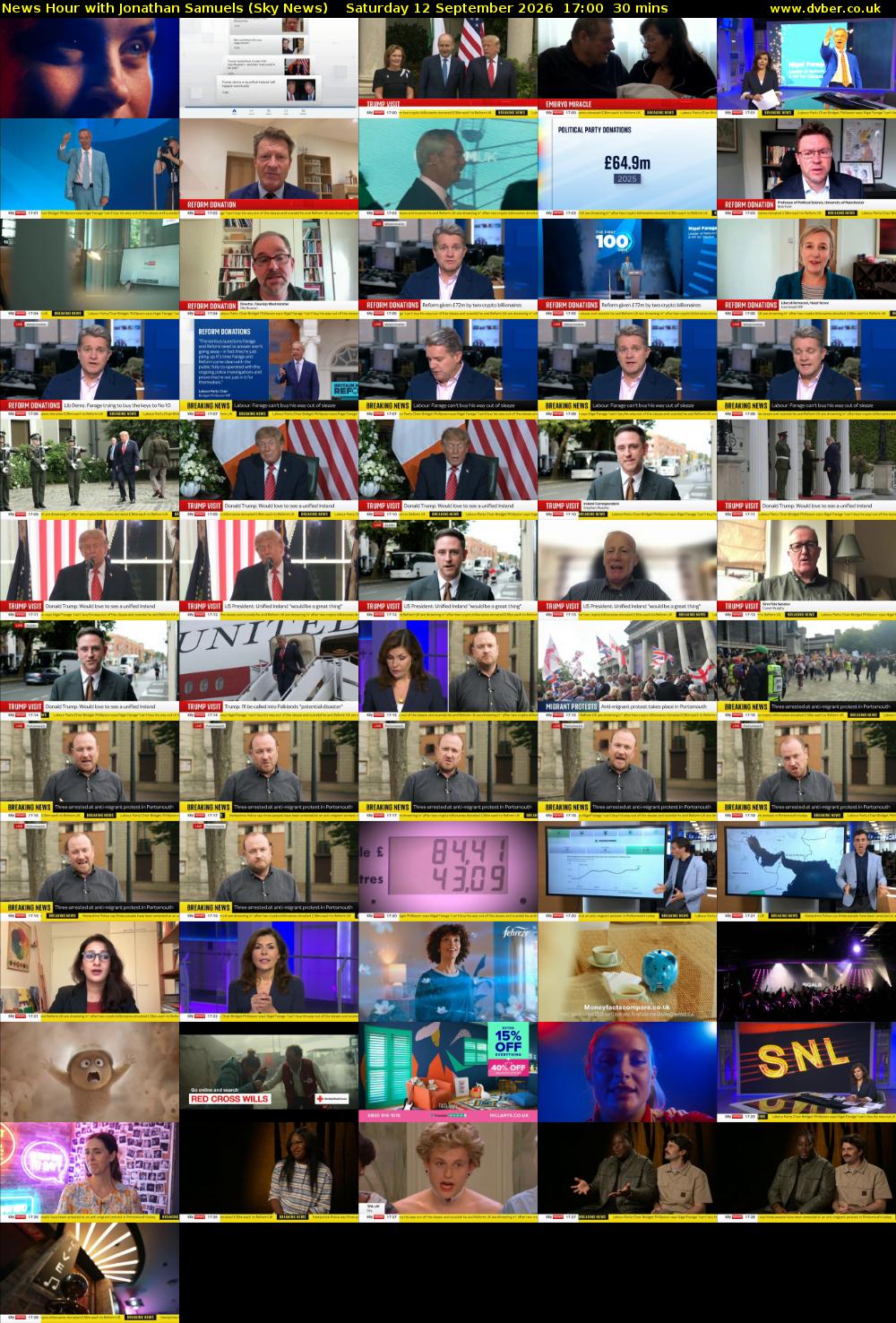 News Hour with Jonathan Samuels (Sky News) Saturday 12 September 2026 17:00 - 17:30