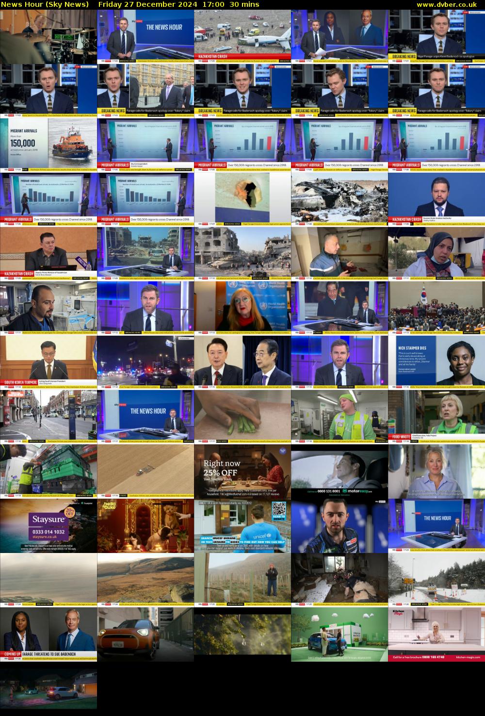 News Hour (Sky News) Friday 27 December 2024 17:00 - 17:30