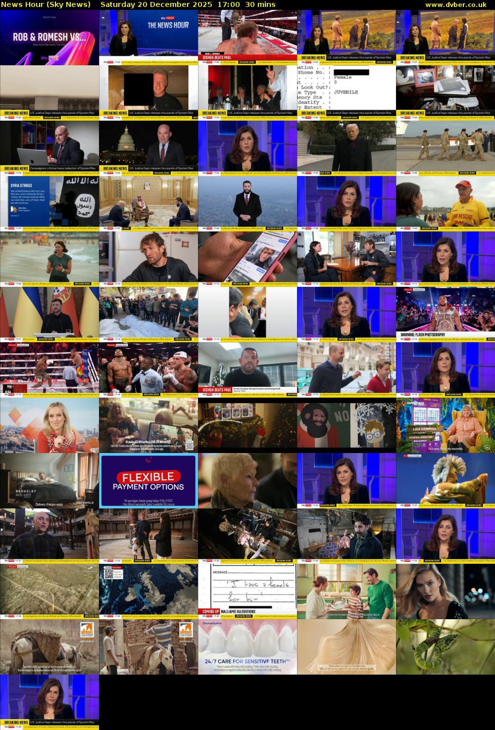 News Hour (Sky News) Saturday 20 December 2025 17:00 - 17:30