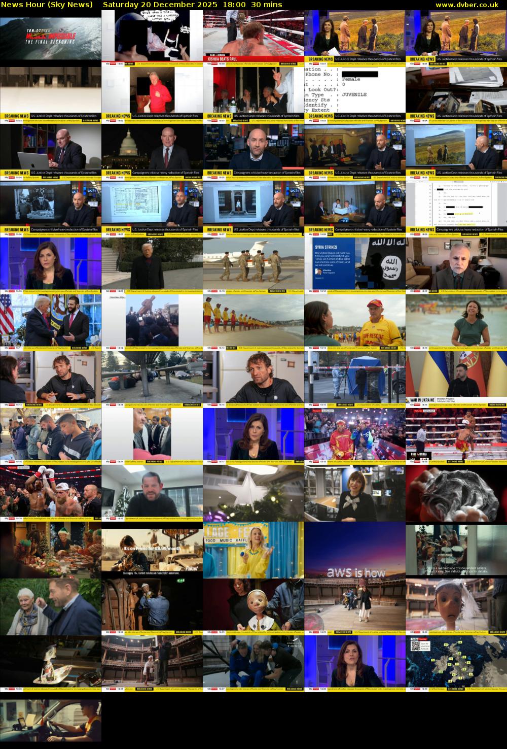 News Hour (Sky News) Saturday 20 December 2025 18:00 - 18:30