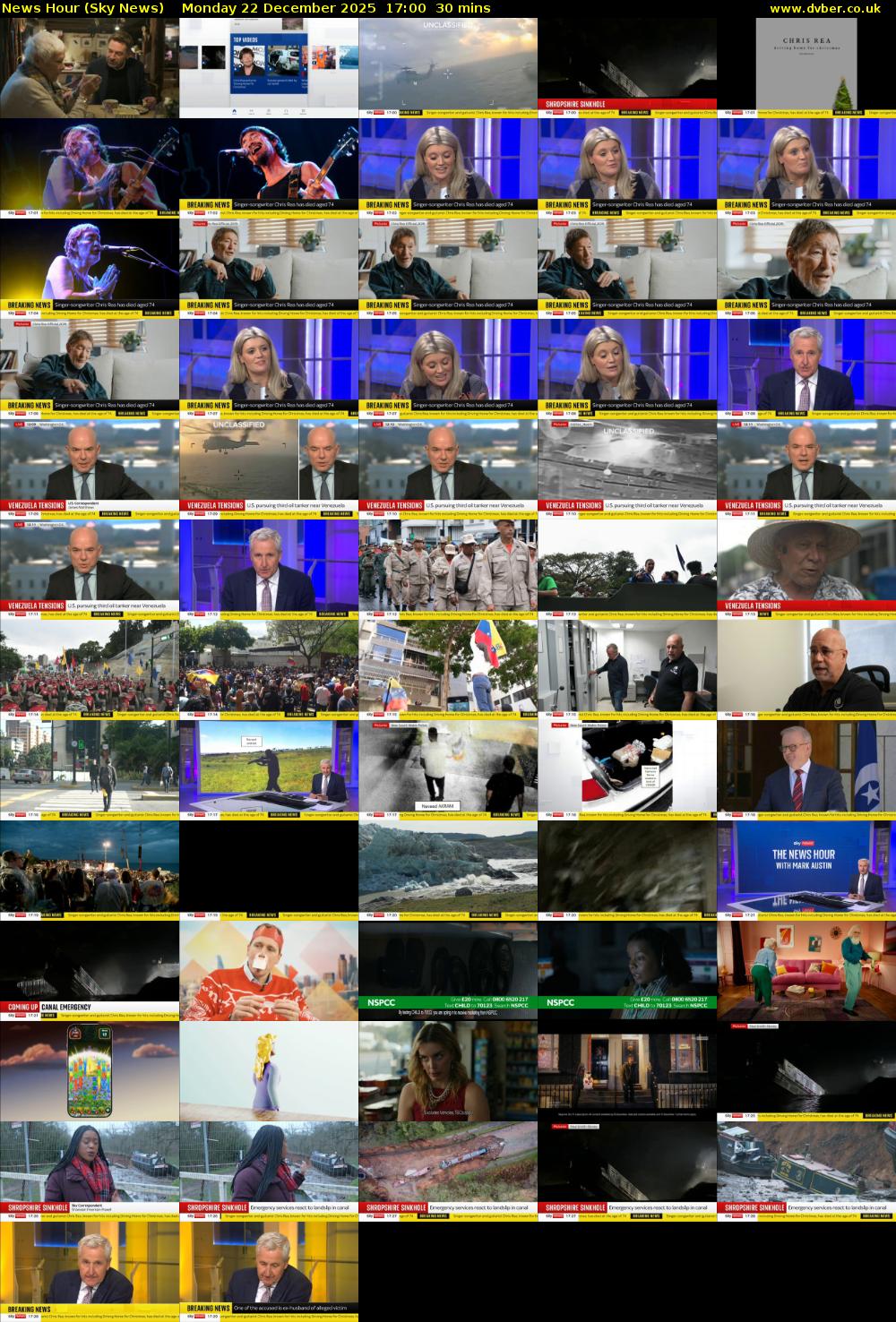 News Hour (Sky News) Monday 22 December 2025 17:00 - 17:30