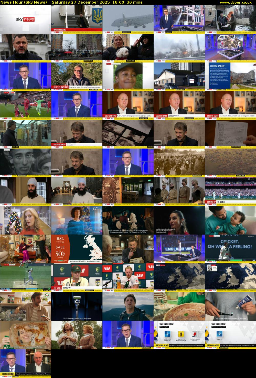 News Hour (Sky News) Saturday 27 December 2025 18:00 - 18:30