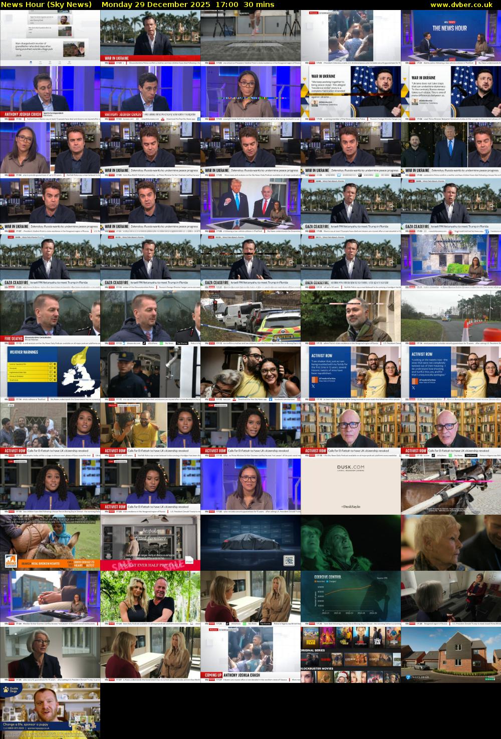News Hour (Sky News) Monday 29 December 2025 17:00 - 17:30