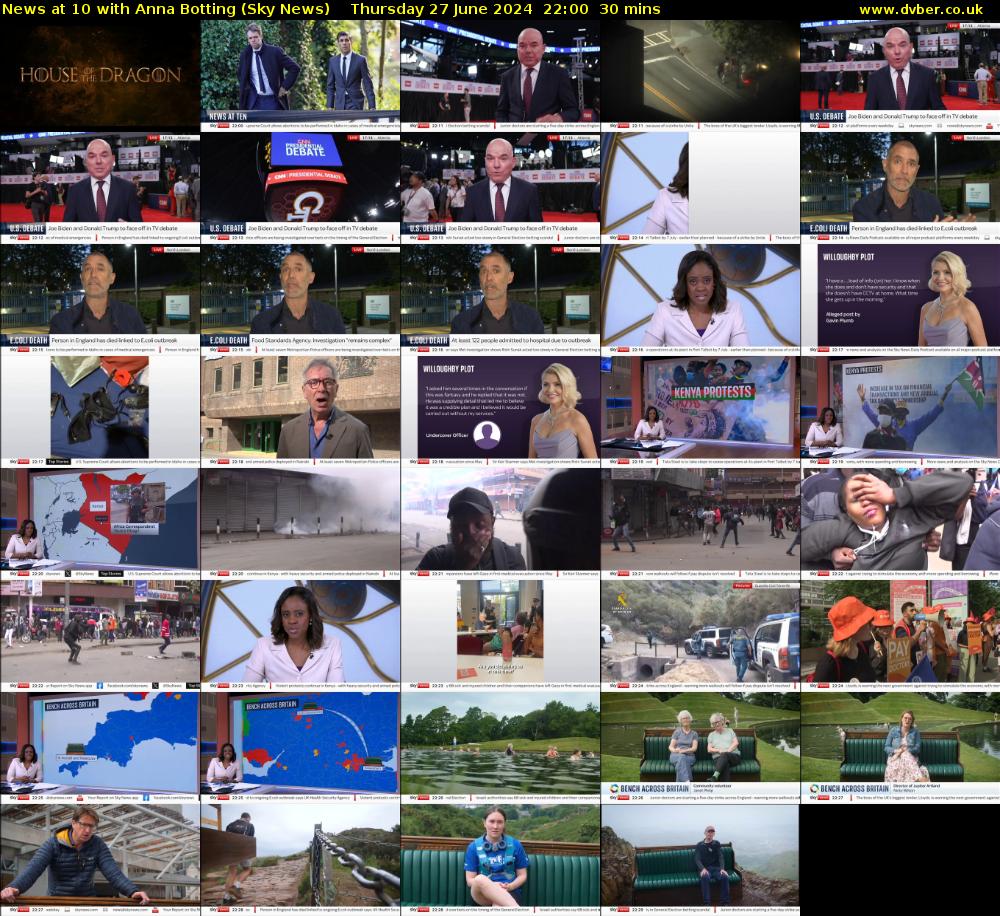 News at 10 with Anna Botting (Sky News) Thursday 27 June 2024 22:00 - 22:30