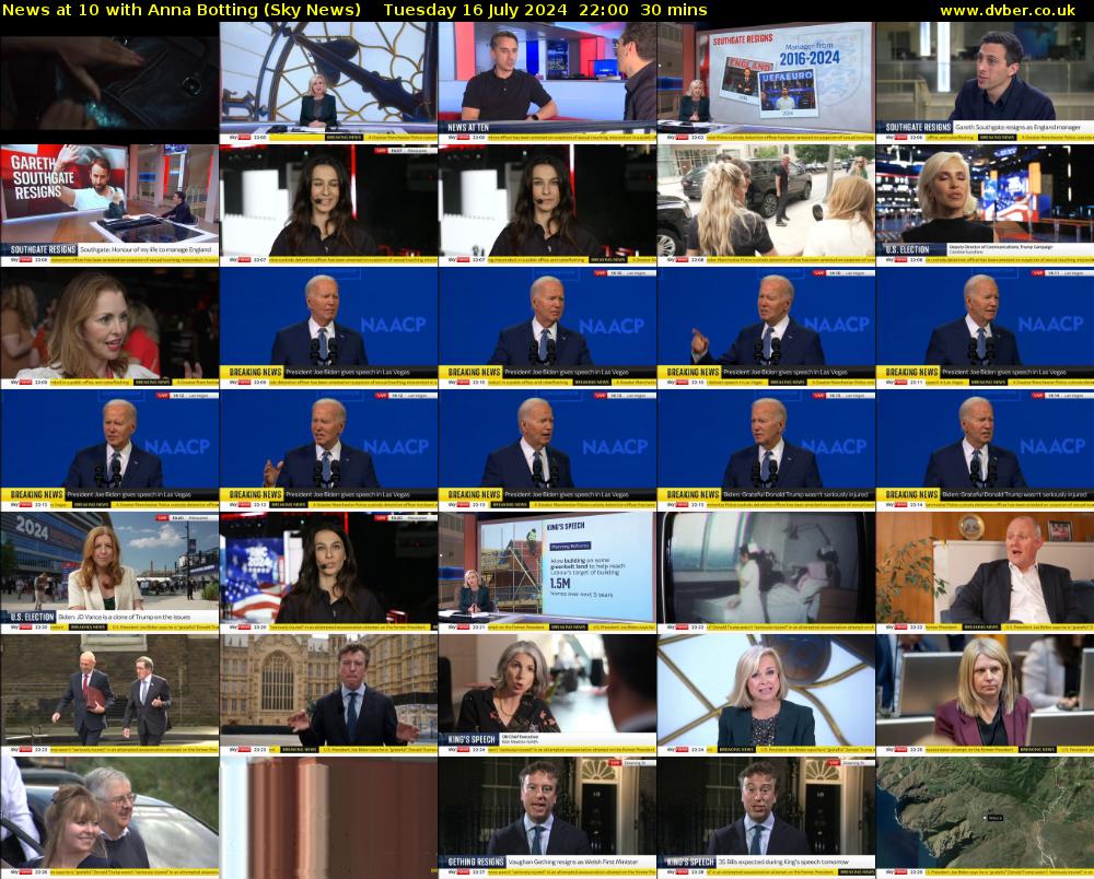 News at 10 with Anna Botting (Sky News) Tuesday 16 July 2024 22:00 - 22:30