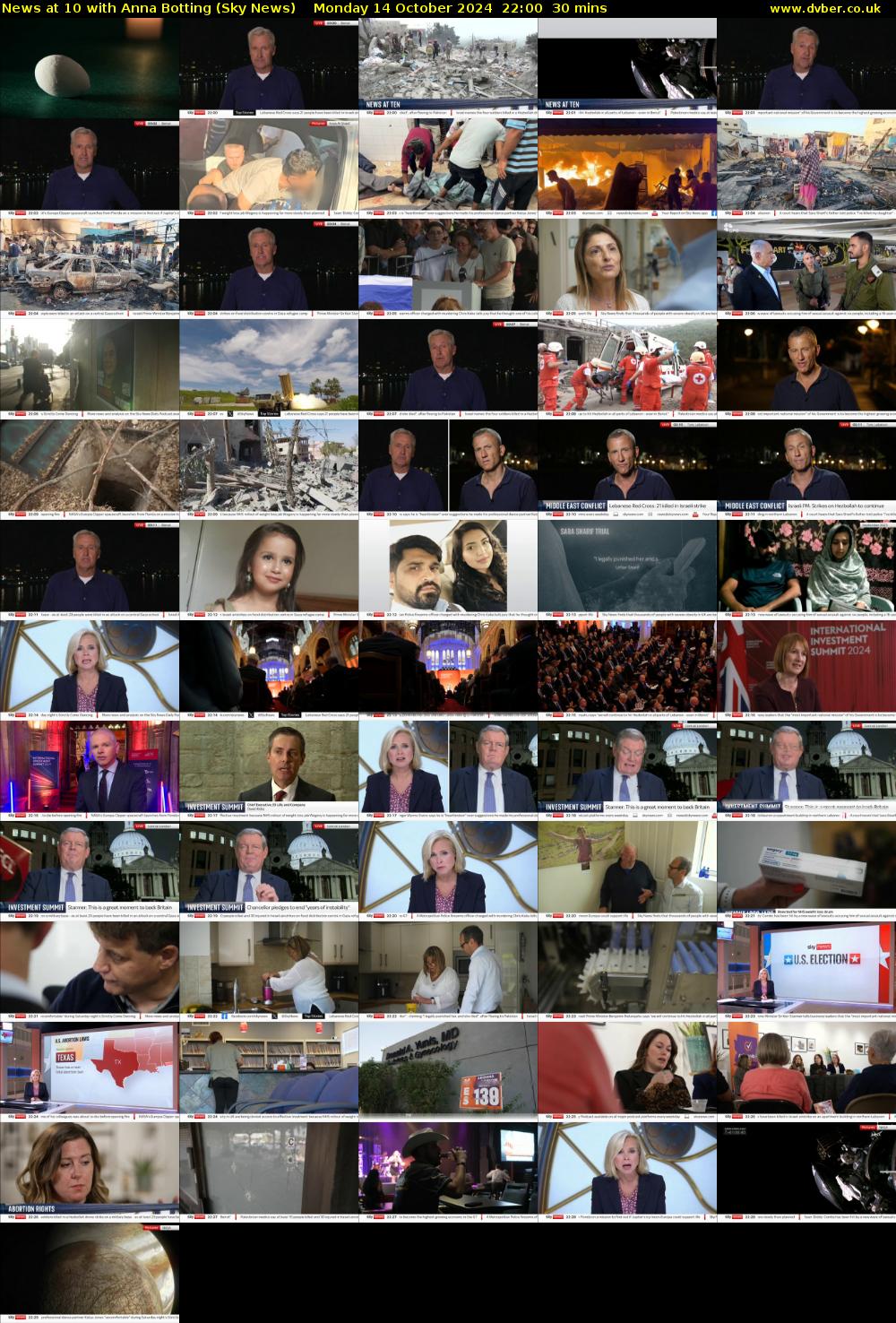 News at 10 with Anna Botting (Sky News) Monday 14 October 2024 22:00 - 22:30
