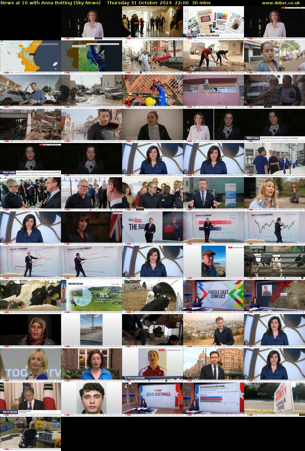News at 10 with Anna Botting (Sky News) Thursday 31 October 2024 22:00 - 22:30