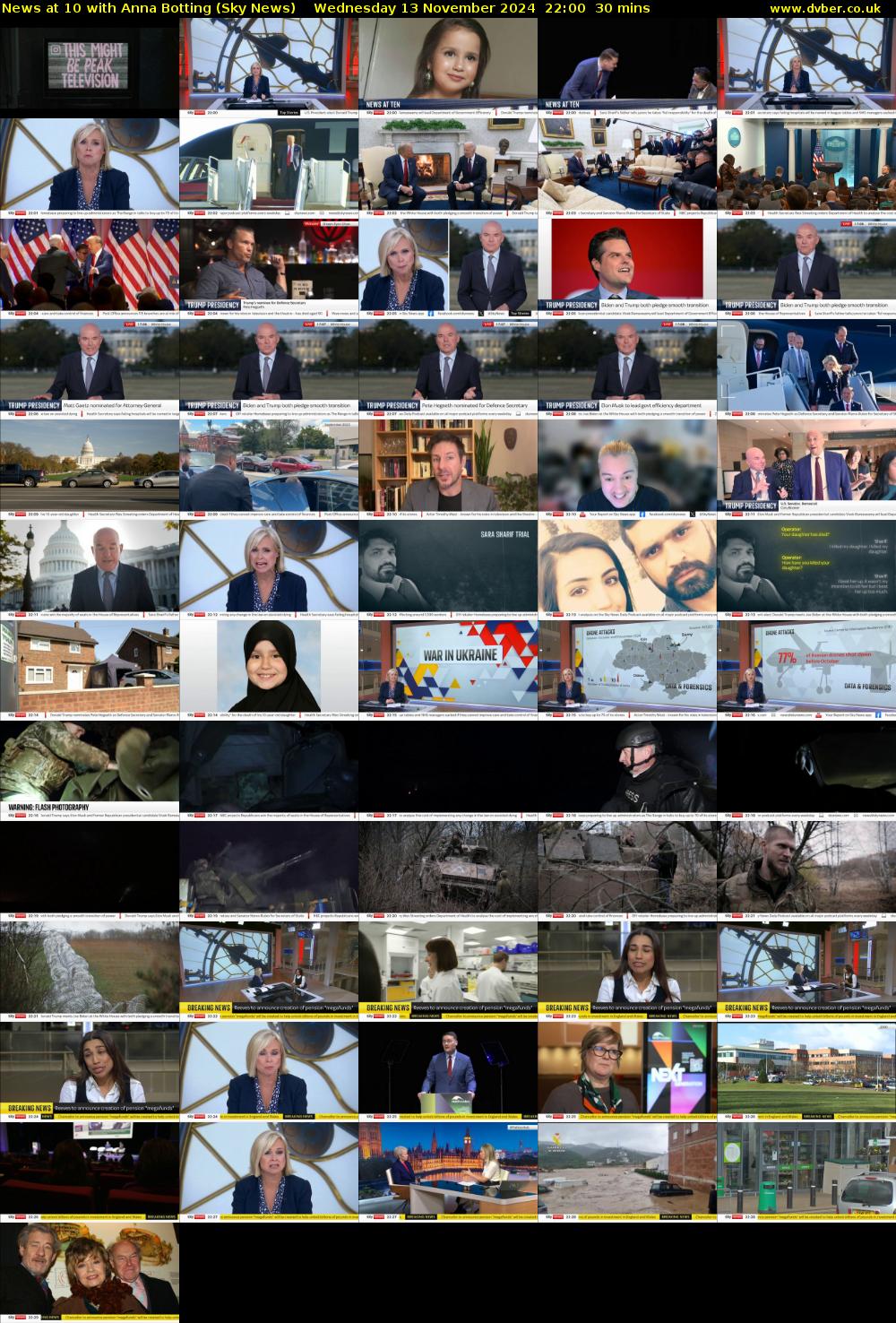 News at 10 with Anna Botting (Sky News) Wednesday 13 November 2024 22:00 - 22:30