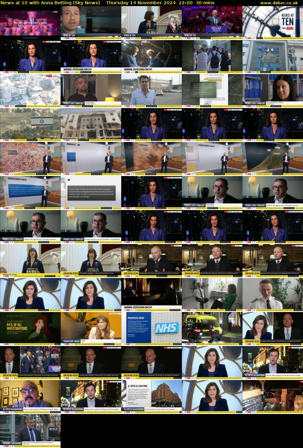 News at 10 with Anna Botting (Sky News) Thursday 14 November 2024 22:00 - 22:30
