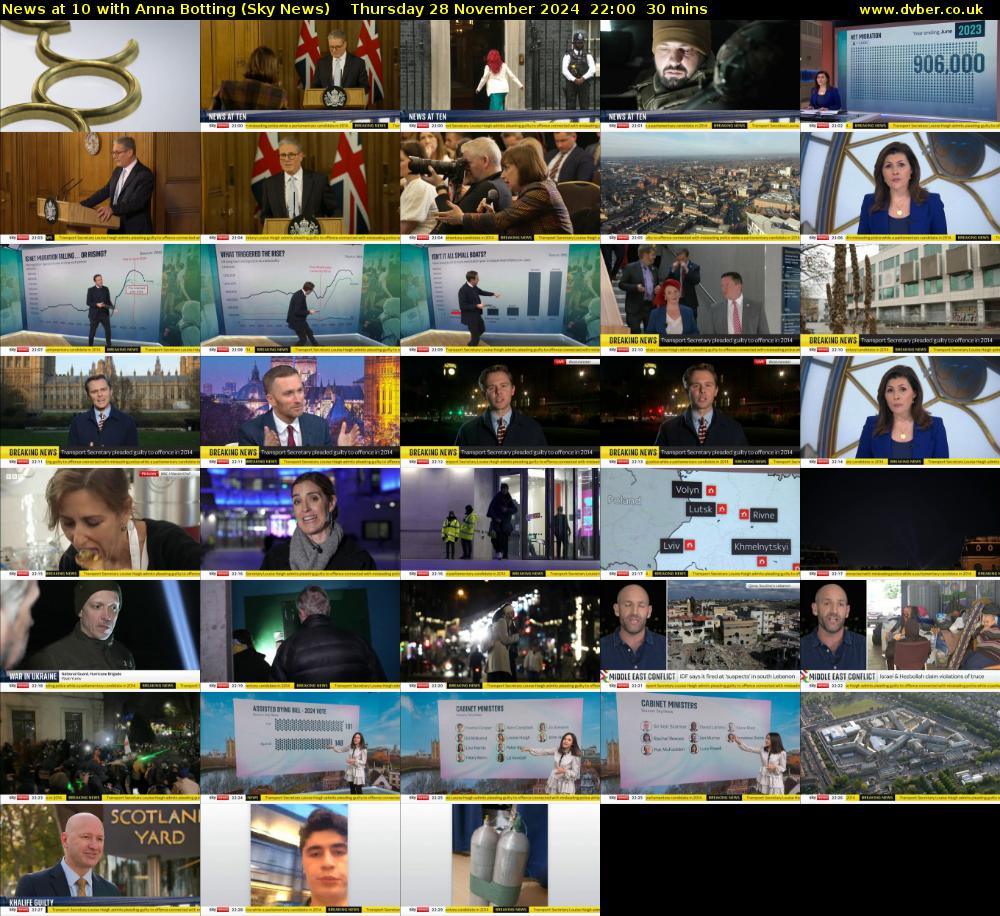 News at 10 with Anna Botting (Sky News) Thursday 28 November 2024 22:00 - 22:30
