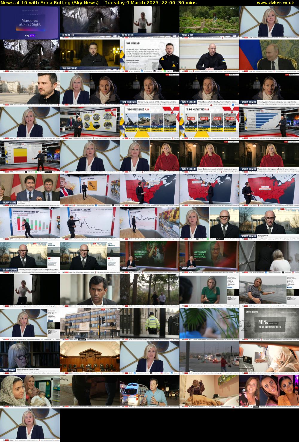 News at 10 with Anna Botting (Sky News) Tuesday 4 March 2025 22:00 - 22:30