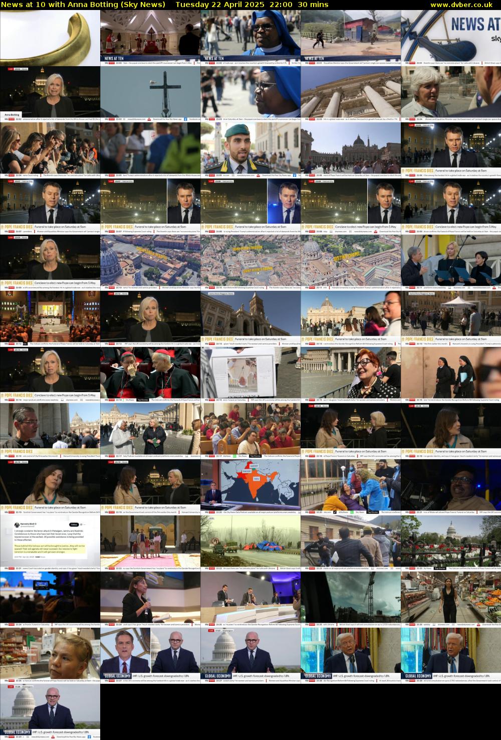 News at 10 with Anna Botting (Sky News) Tuesday 22 April 2025 22:00 - 22:30