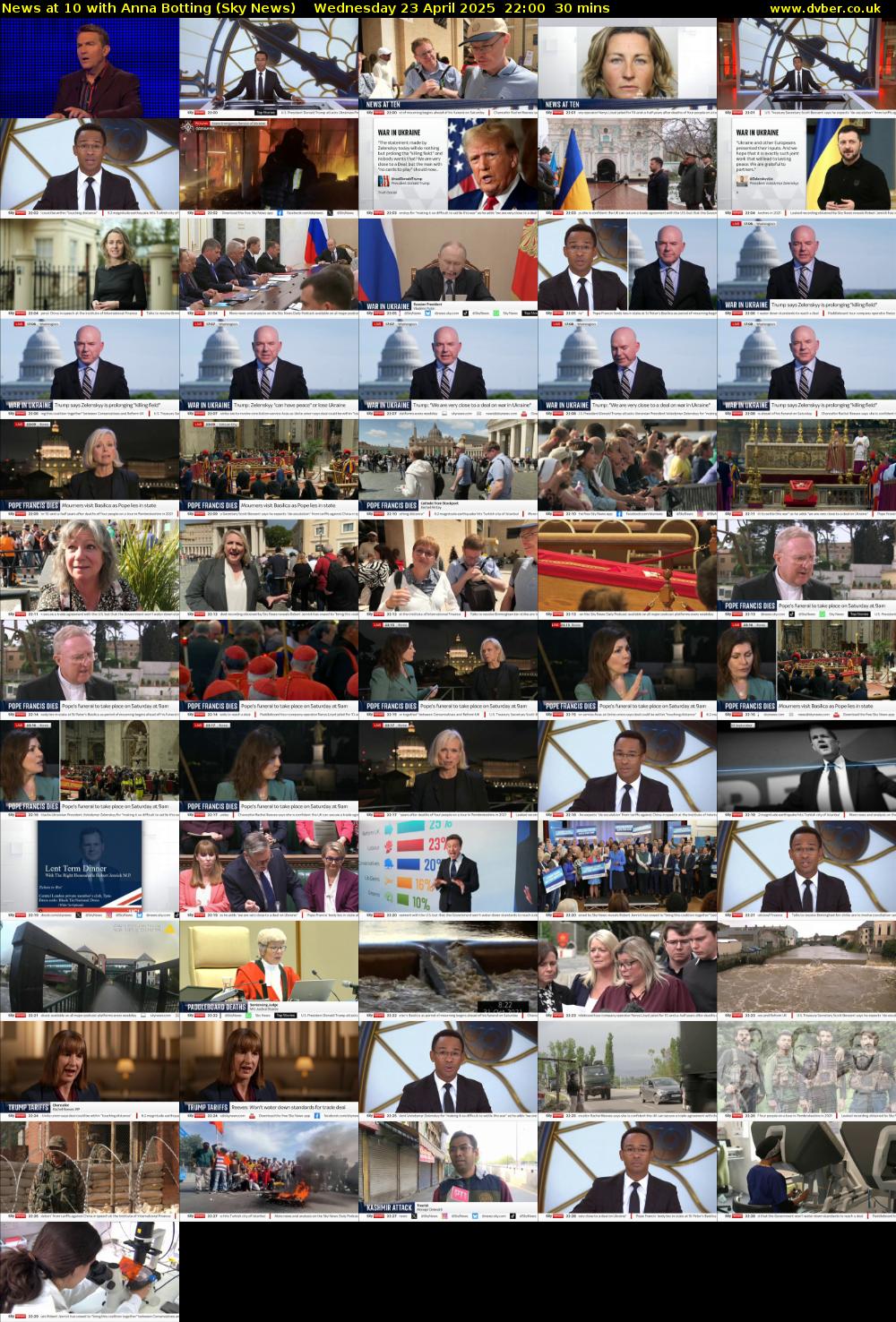 News at 10 with Anna Botting (Sky News) Wednesday 23 April 2025 22:00 - 22:30