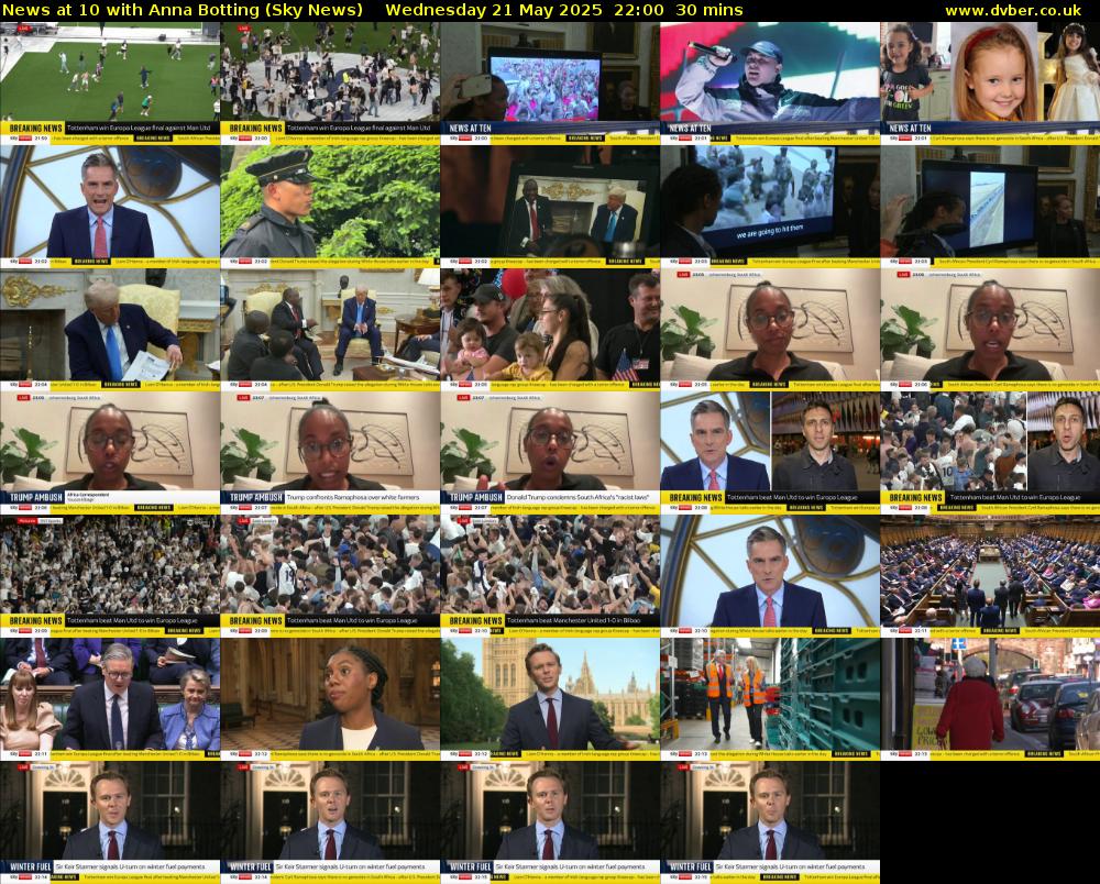 News at 10 with Anna Botting (Sky News) Wednesday 21 May 2025 22:00 - 22:30