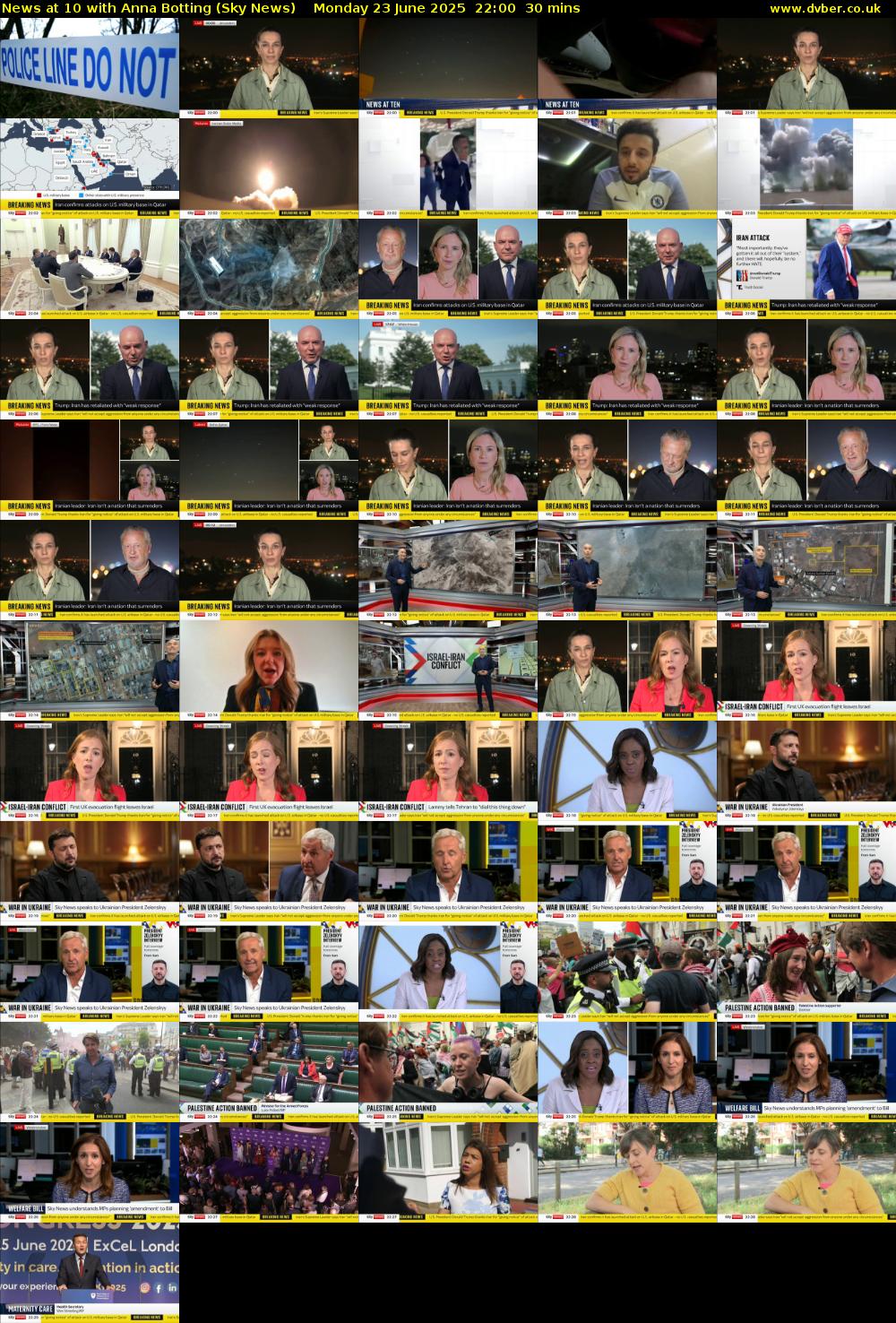 News at 10 with Anna Botting (Sky News) Monday 23 June 2025 22:00 - 22:30