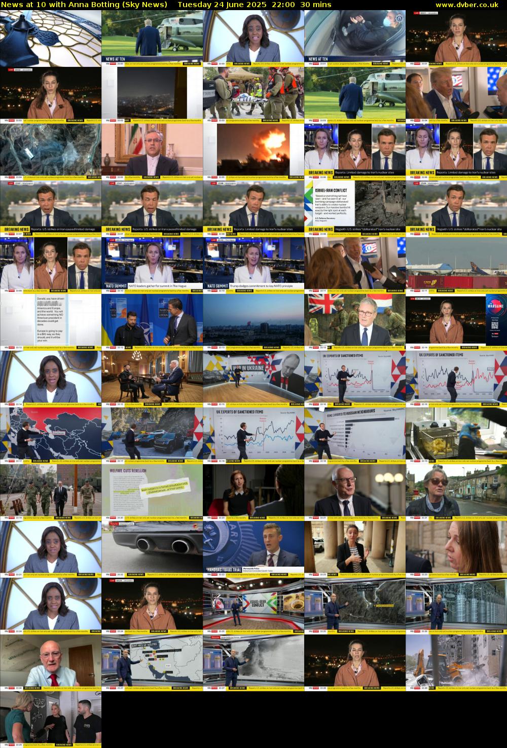 News at 10 with Anna Botting (Sky News) Tuesday 24 June 2025 22:00 - 22:30