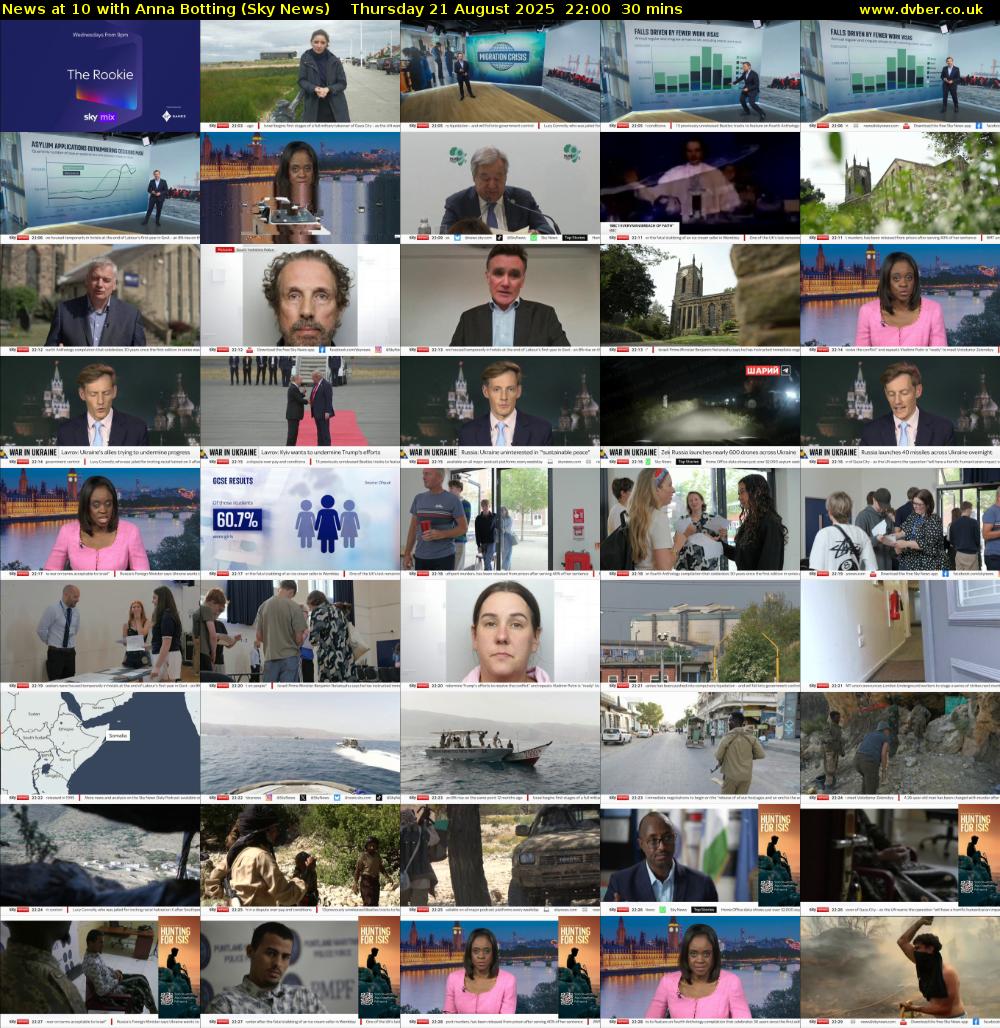 News at 10 with Anna Botting (Sky News) Thursday 21 August 2025 22:00 - 22:30