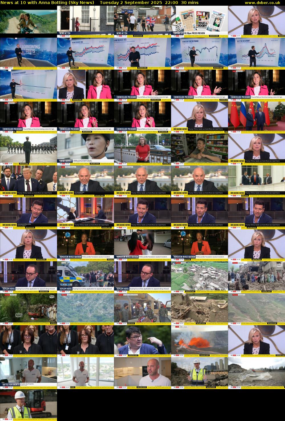 News at 10 with Anna Botting (Sky News) Tuesday 2 September 2025 22:00 - 22:30