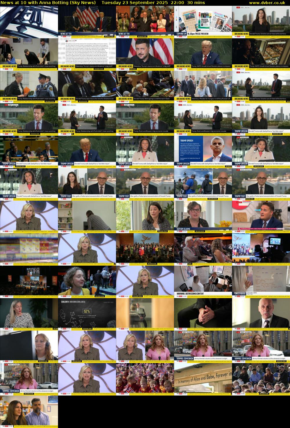 News at 10 with Anna Botting (Sky News) Tuesday 23 September 2025 22:00 - 22:30