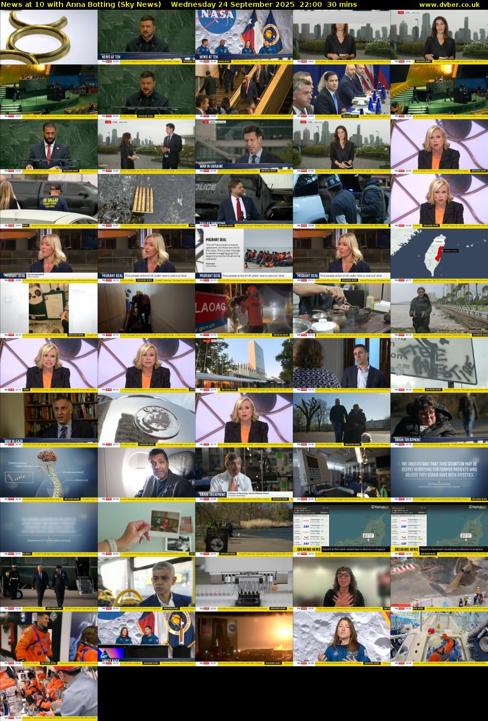 News at 10 with Anna Botting (Sky News) Wednesday 24 September 2025 22:00 - 22:30