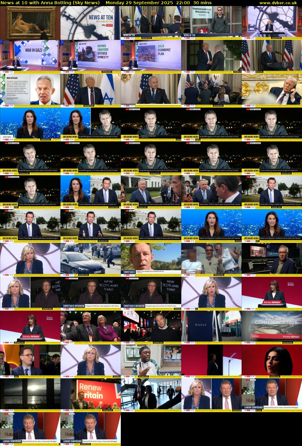 News at 10 with Anna Botting (Sky News) Monday 29 September 2025 22:00 - 22:30