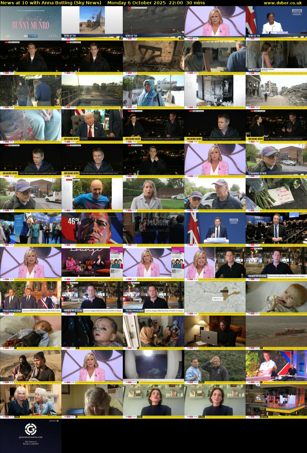 News at 10 with Anna Botting (Sky News) Monday 6 October 2025 22:00 - 22:30