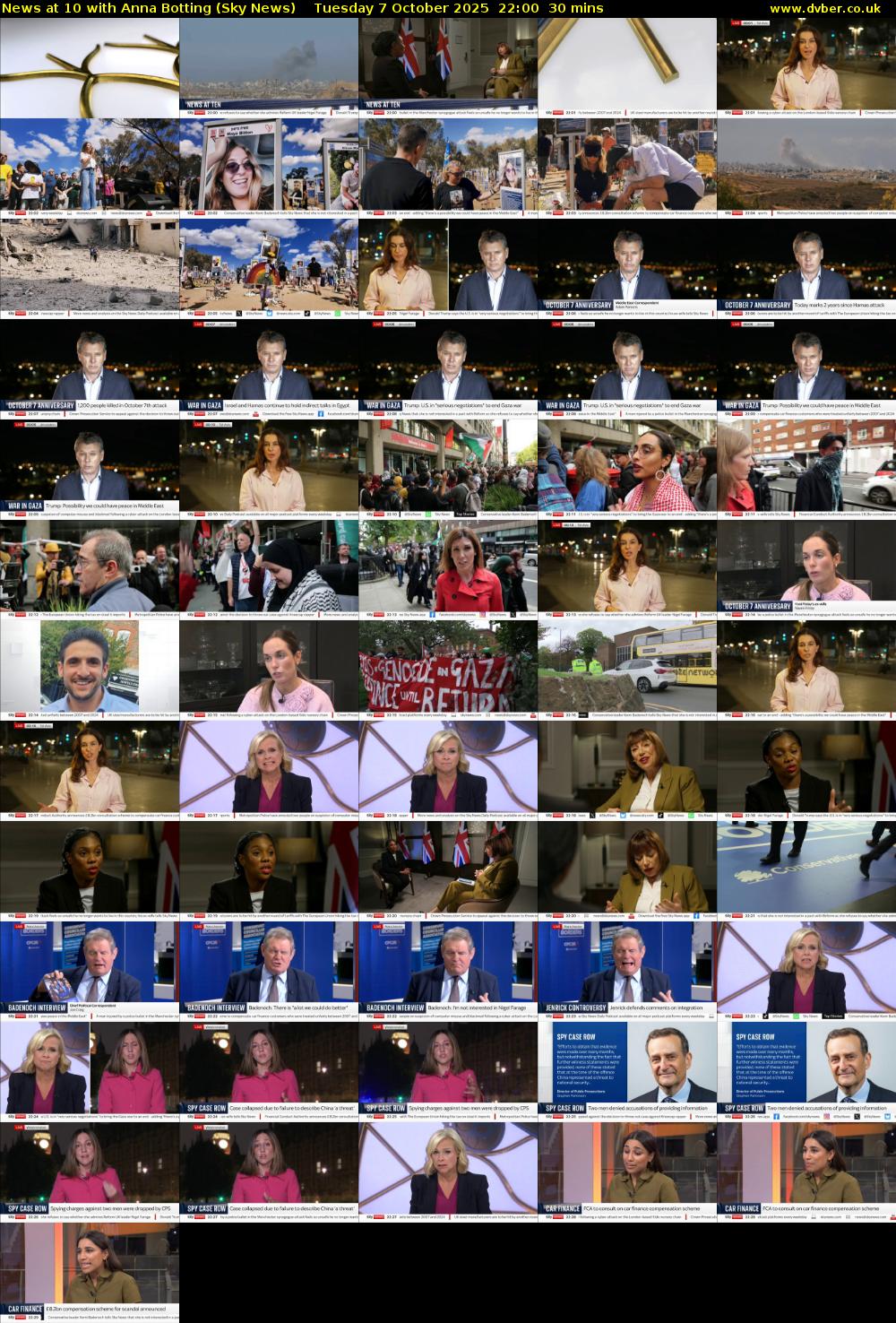 News at 10 with Anna Botting (Sky News) Tuesday 7 October 2025 22:00 - 22:30