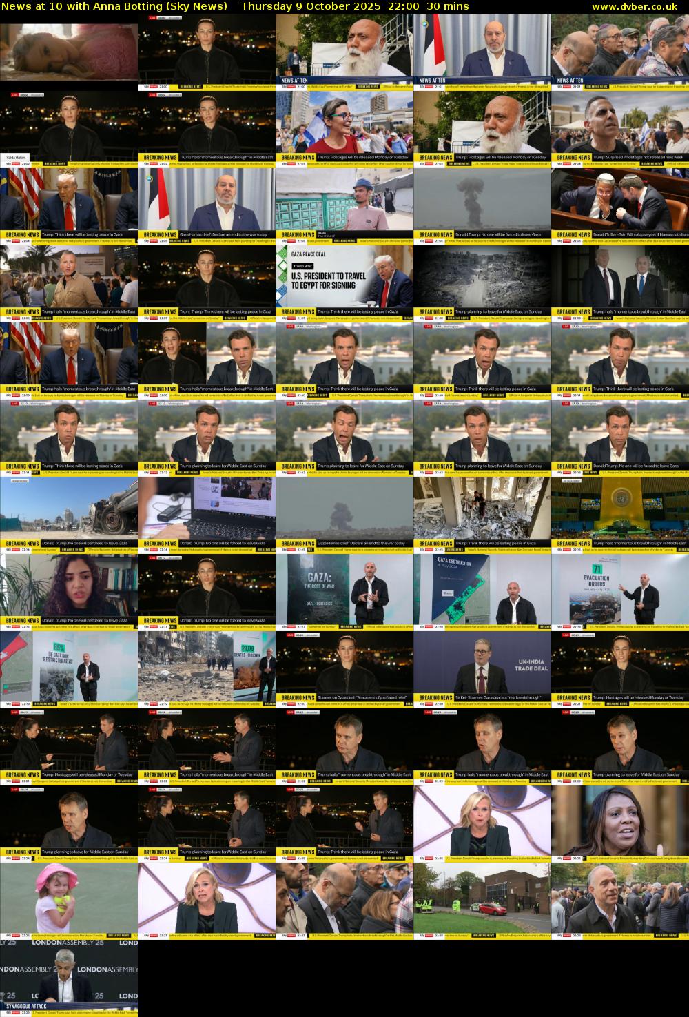 News at 10 with Anna Botting (Sky News) Thursday 9 October 2025 22:00 - 22:30