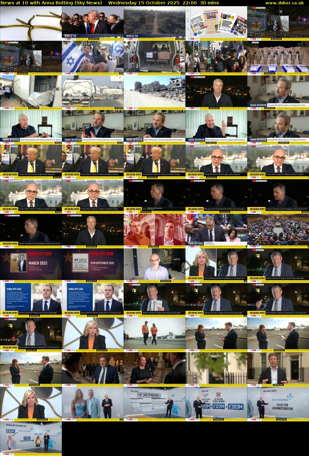 News at 10 with Anna Botting (Sky News) Wednesday 15 October 2025 22:00 - 22:30