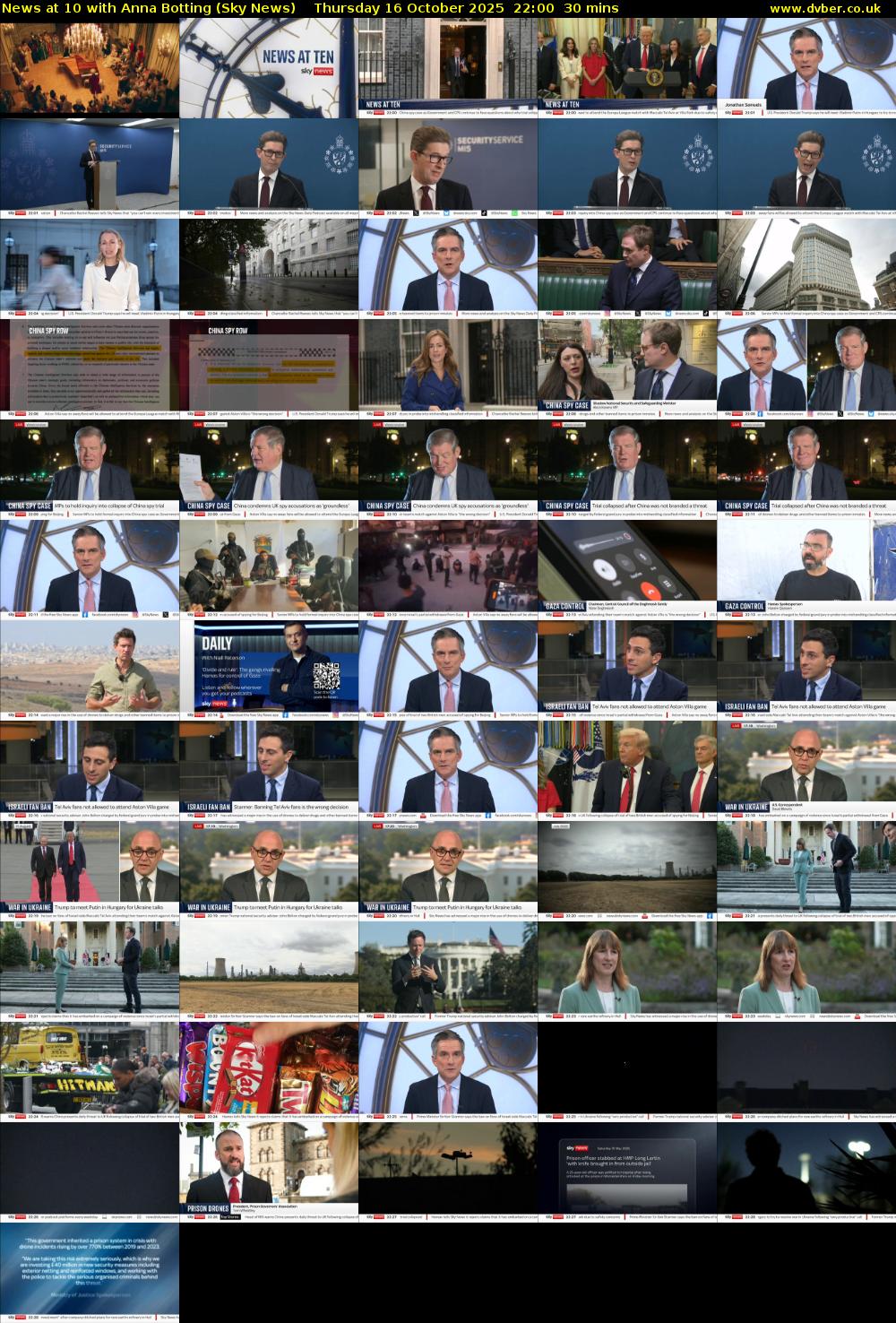 News at 10 with Anna Botting (Sky News) Thursday 16 October 2025 22:00 - 22:30
