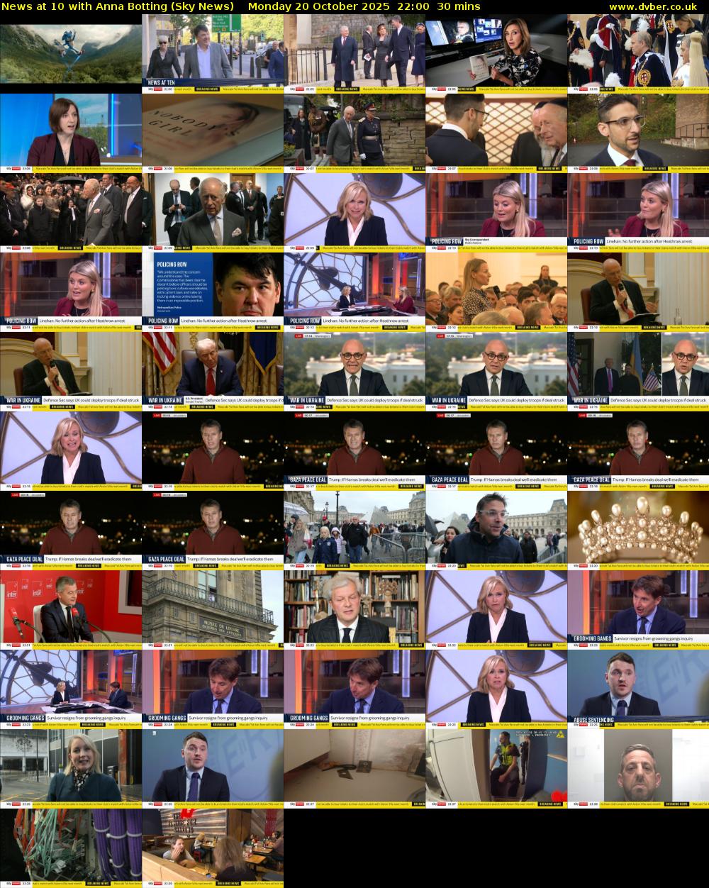 News at 10 with Anna Botting (Sky News) Monday 20 October 2025 22:00 - 22:30
