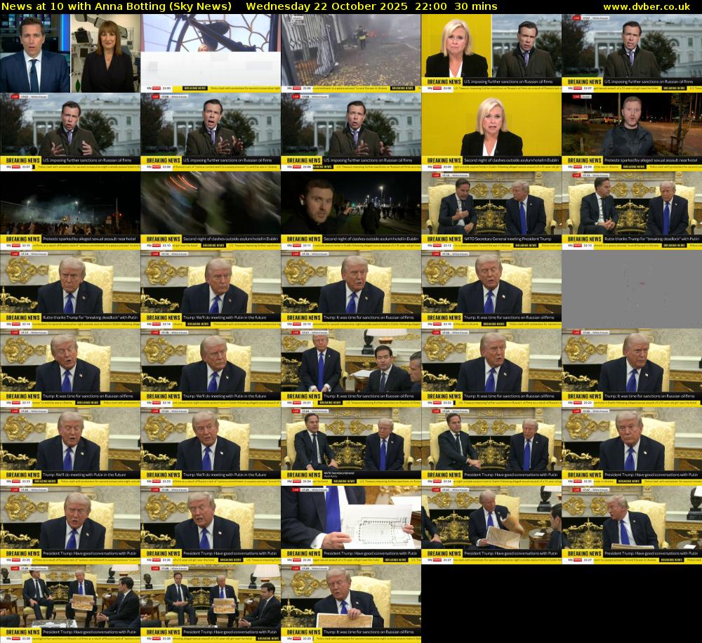 News at 10 with Anna Botting (Sky News) Wednesday 22 October 2025 22:00 - 22:30