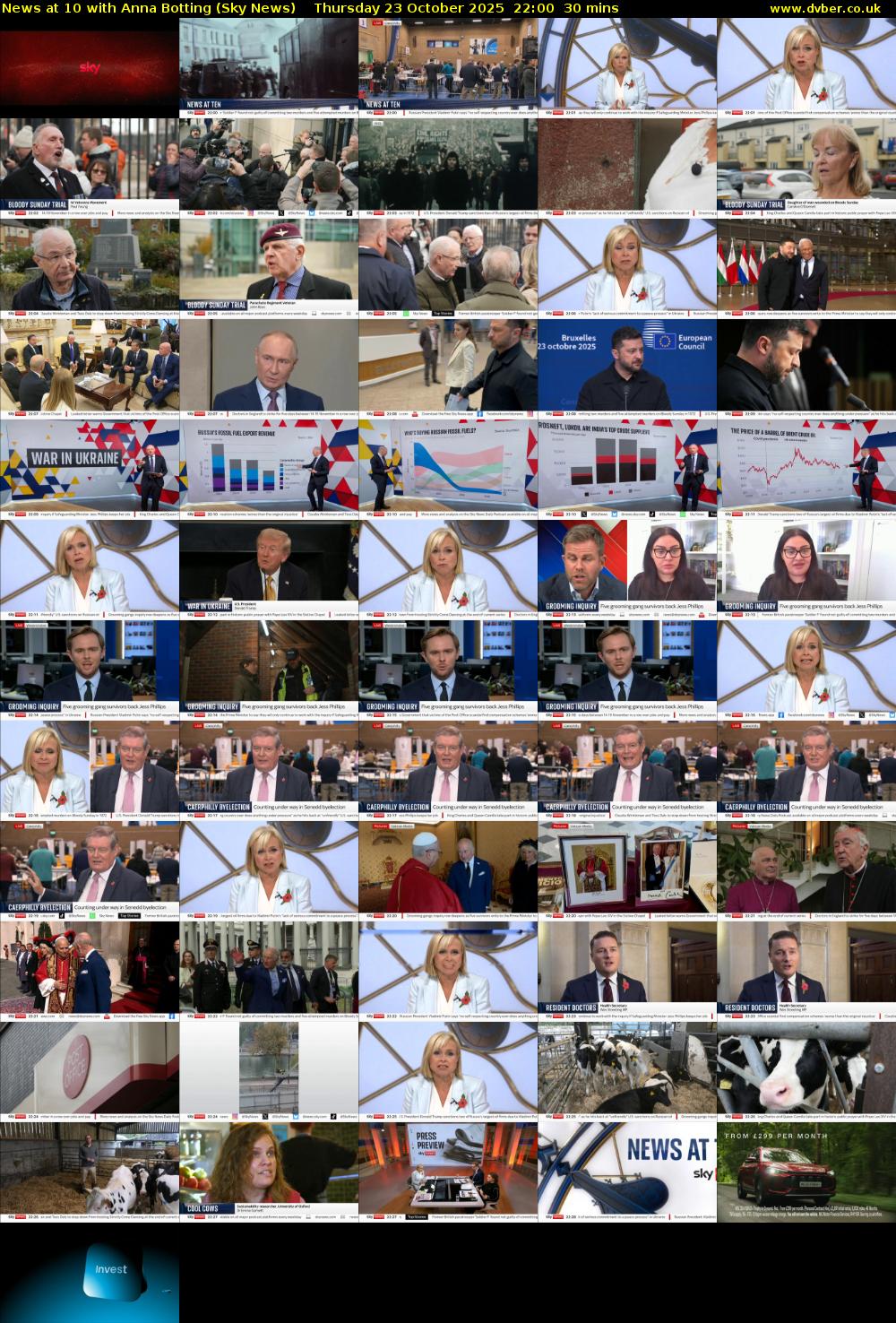 News at 10 with Anna Botting (Sky News) Thursday 23 October 2025 22:00 - 22:30