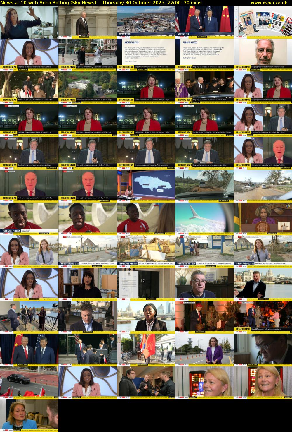 News at 10 with Anna Botting (Sky News) Thursday 30 October 2025 22:00 - 22:30