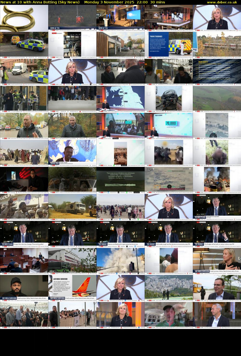 News at 10 with Anna Botting (Sky News) Monday 3 November 2025 22:00 - 22:30