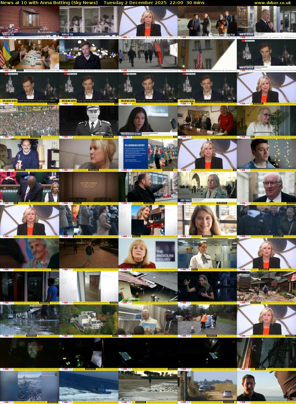 News at 10 with Anna Botting (Sky News) Tuesday 2 December 2025 22:00 - 22:30