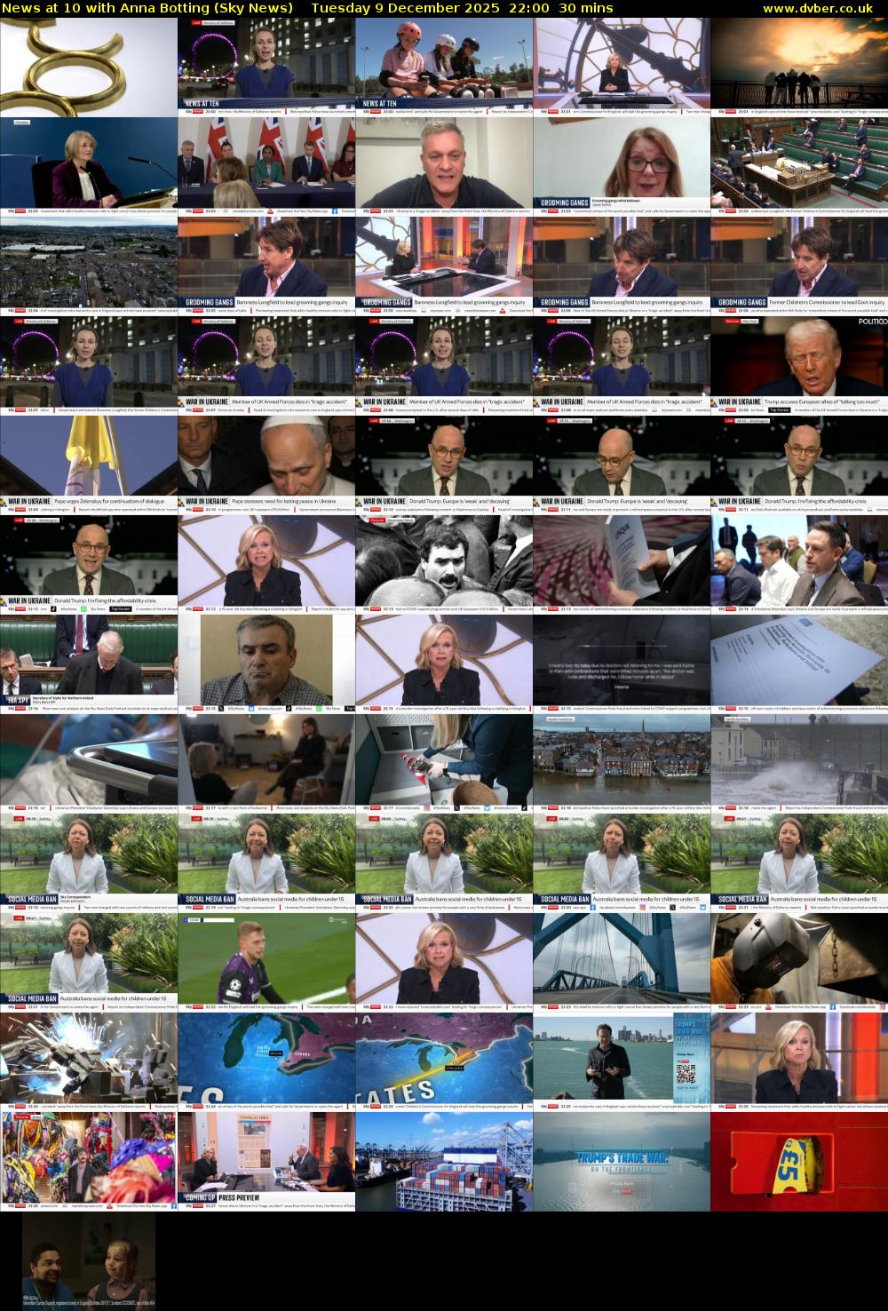 News at 10 with Anna Botting (Sky News) Tuesday 9 December 2025 22:00 - 22:30