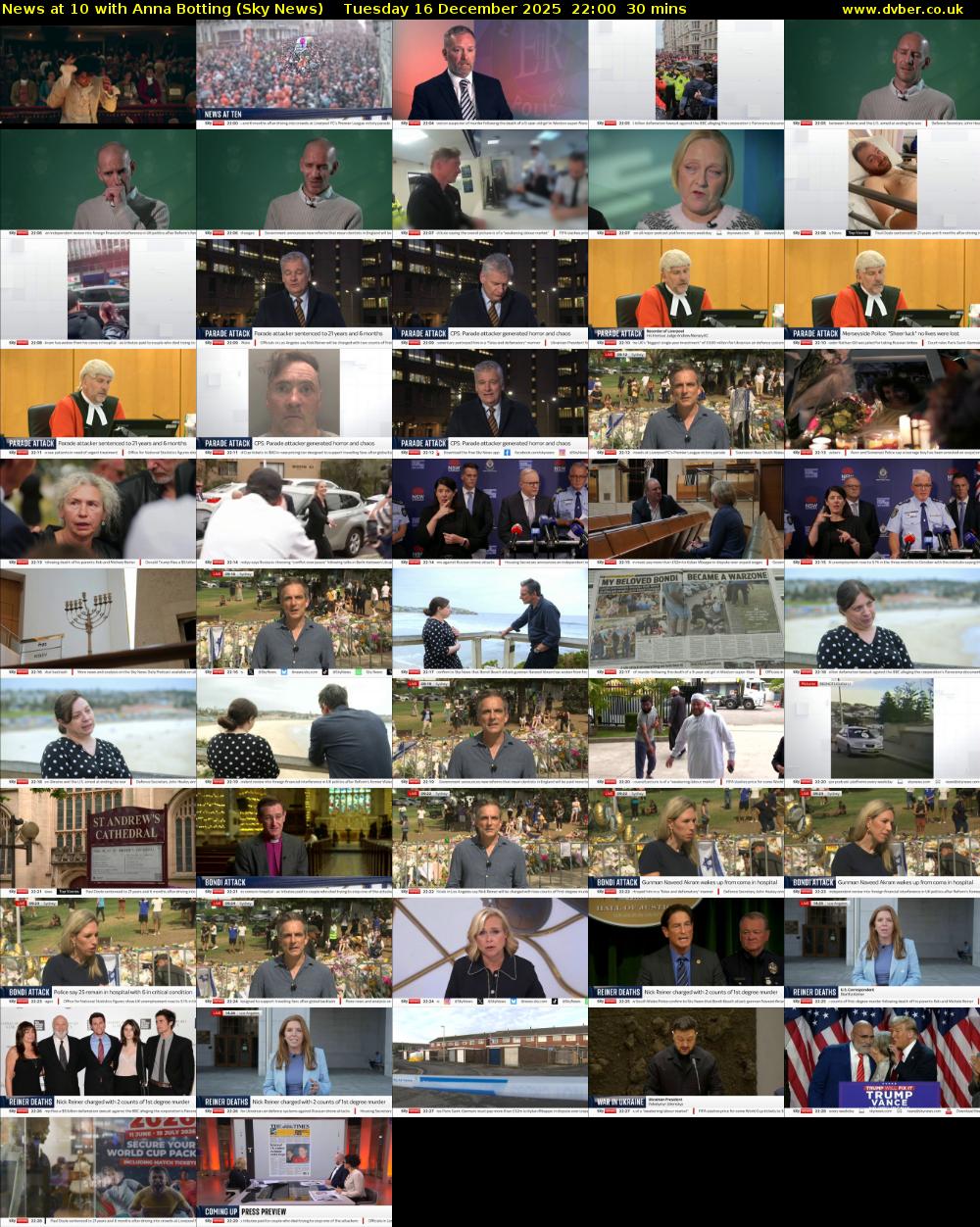 News at 10 with Anna Botting (Sky News) Tuesday 16 December 2025 22:00 - 22:30